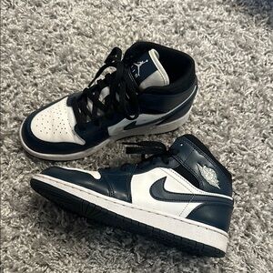 Nike Air Jordan Navy and White Midnight Sneakers